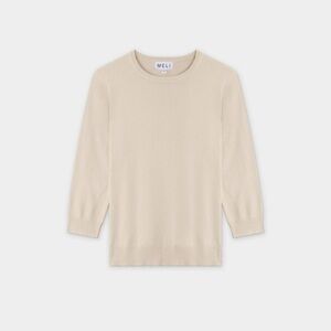 Fame on Central Meli Basic Crew Sweater in Ivory size M